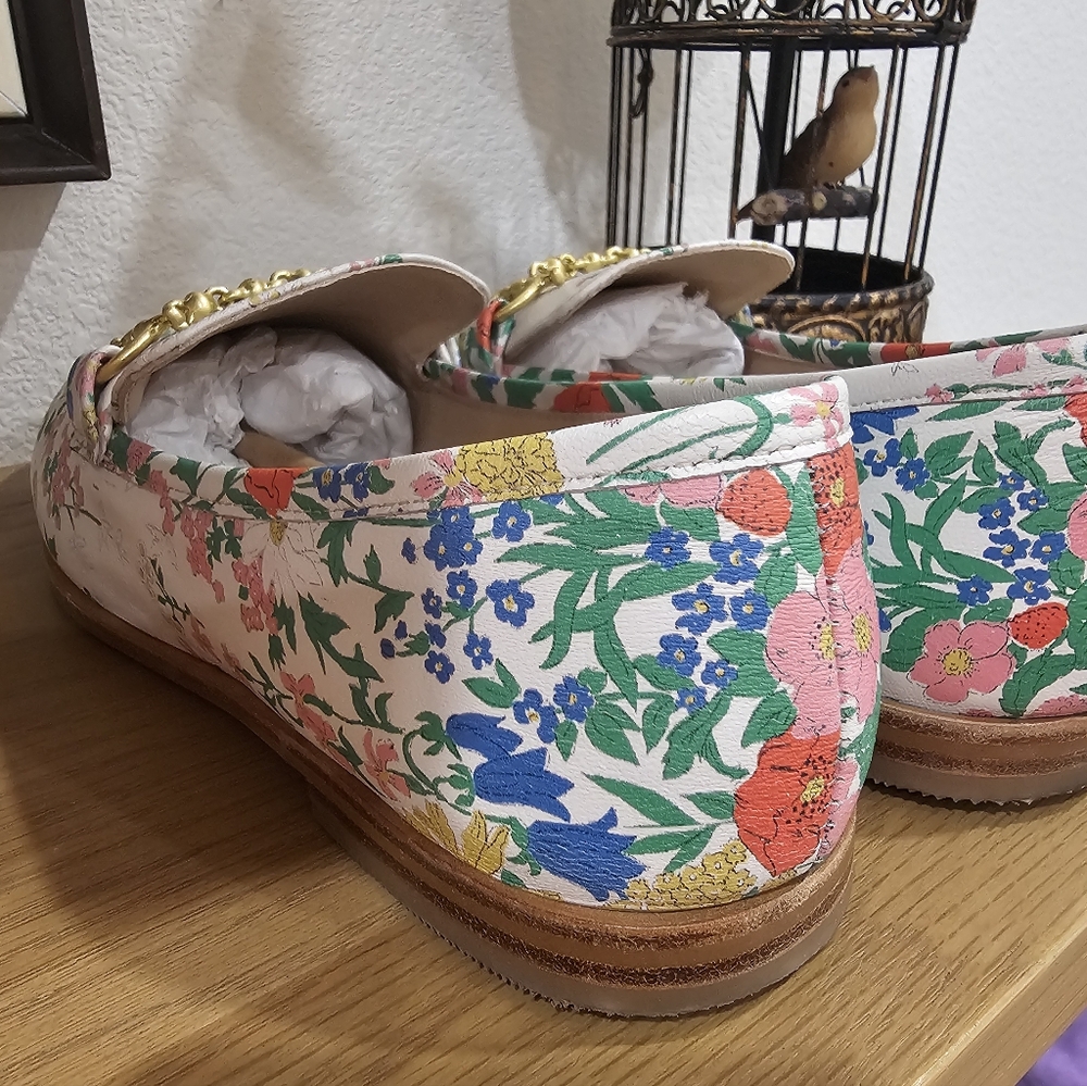 Boden White and Red Poppy floral loafers Size 40 - Picture 10 of 10